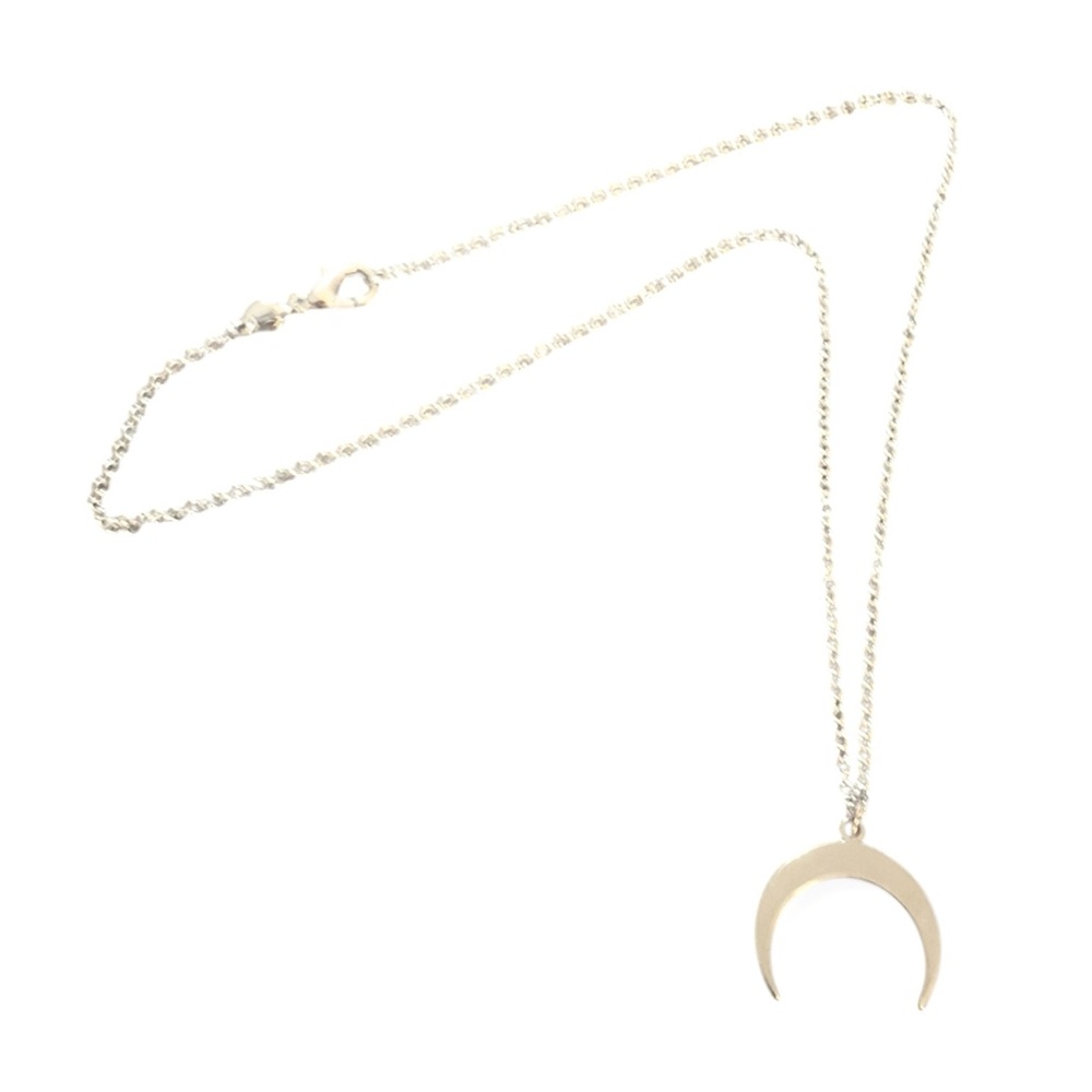 Sterling Silver Crescent‎ Moon Dainty Pendant Necklace, Minimalist Moon Jewelry